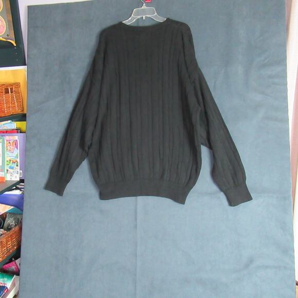 Vintage La Mode Sweater Mens XL Black Cable Knit Maryland Basketball Preppy 00s - Picture 5 of 8